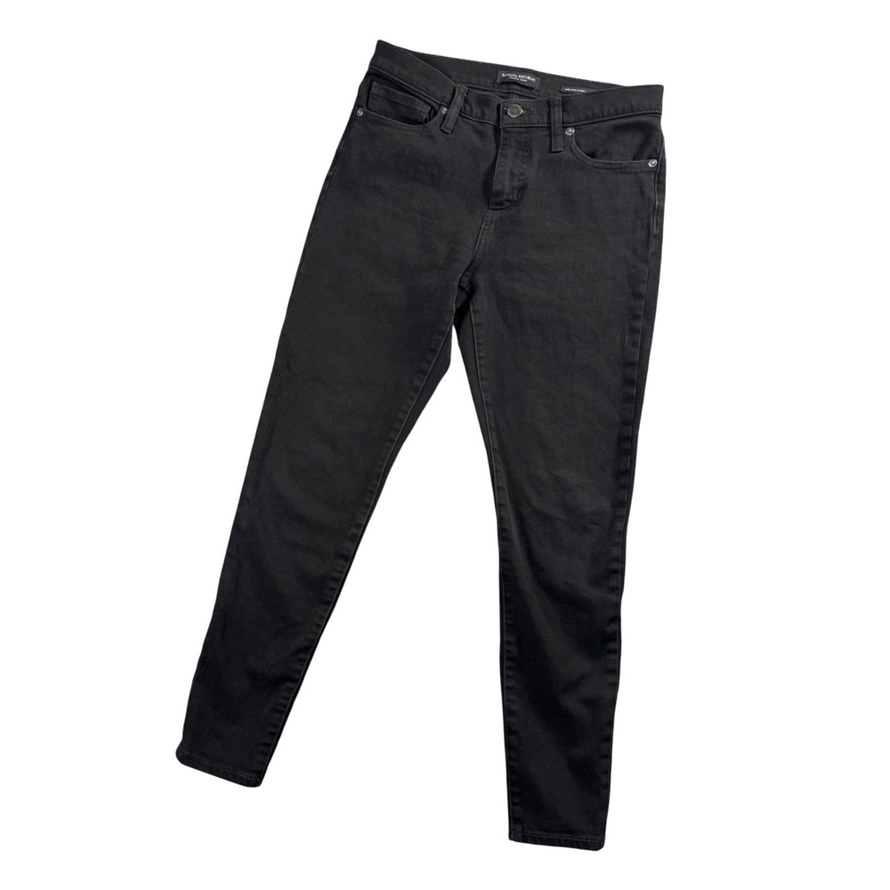 Banana Republic Mid Rise Skinny‎ Black Premium Denim Jeans Womens 28